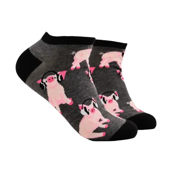 Pigs in Headphones Trainer Socks