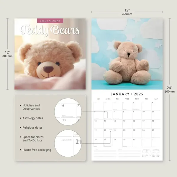 2025 Teddy Bears Calendar