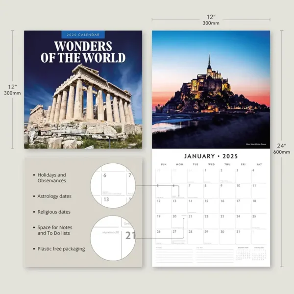 2025 Wonders of the World Calendar