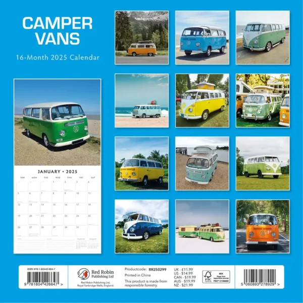 Camper Vans 2025 Calendar