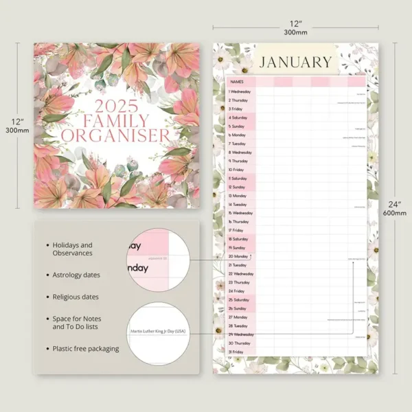 Family 2025 Organiser Calendar