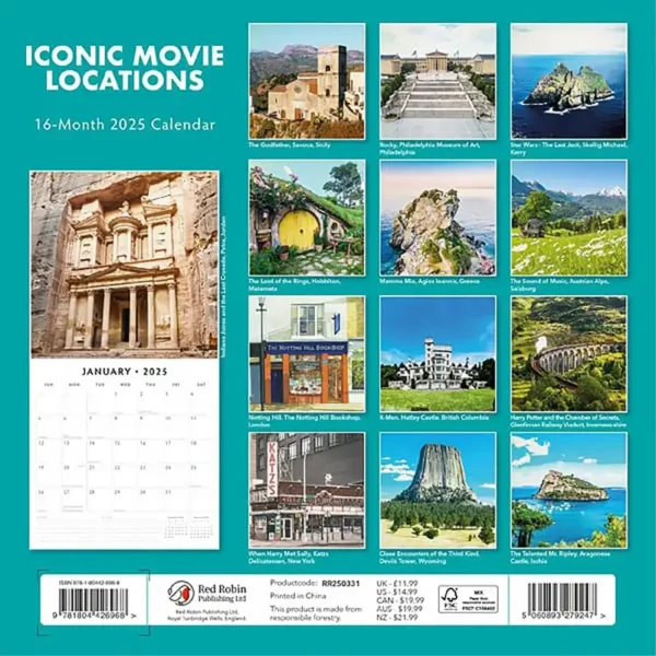 Iconic Movie Locations 2025 Calendar