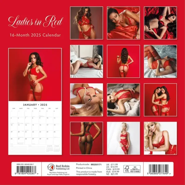 Ladies in Red 2025 Calendar