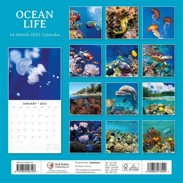 Ocean Life 2025 Calendar