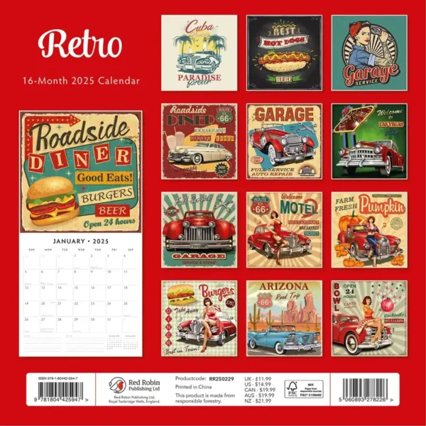 Retro 2025 Calendar