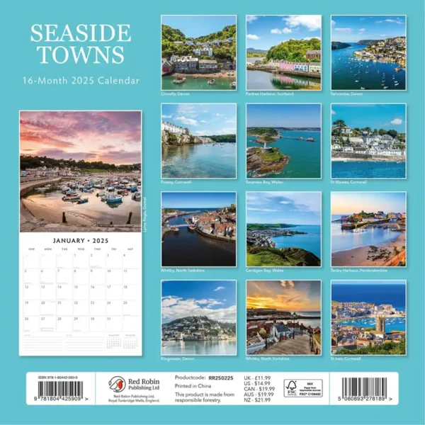 Seaside Towns 2025 Calendar