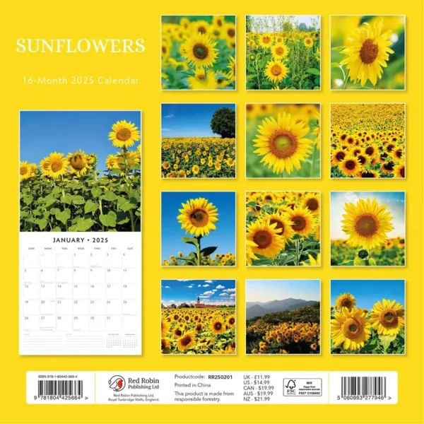 Sunflowers 2025 Calendar