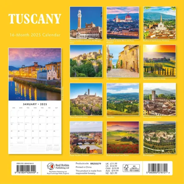 2025 Tuscany Calendar