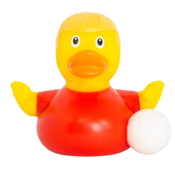 Soccer Star Red Rubber Duck