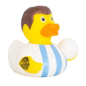 Soccer Star White Rubber Duck