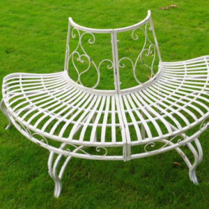1/2 Round Metal Tree Bench