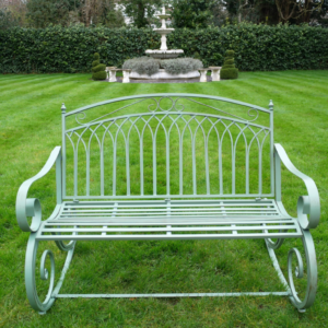 Alfie Green Rocking Metal Garden Bench