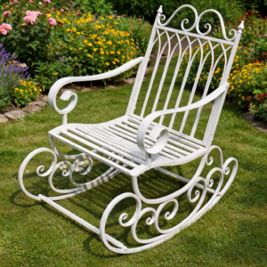 Antique Cream One Seat Rocking Bench