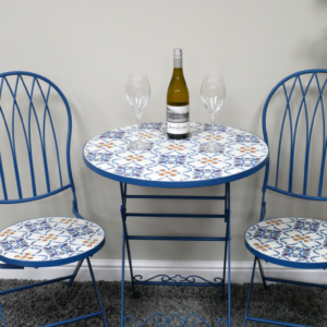 Blue Mosaic Patio Bistro Set